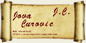 Jova Čurović vizit kartica